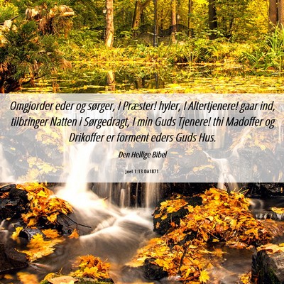 Picture 06 - Joel 1:13 DA1871 - Omgjorder eder og sørger, I Præster! hyler, I - Bible Verse Picture