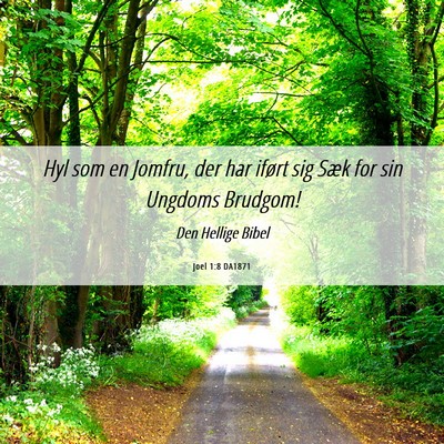 Picture 06 - Joel 1:8 DA1871 - Hyl som en Jomfru, der har iført sig Sæk for - Bible Verse Picture