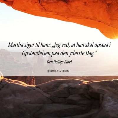 Picture 06 - Johannes 11:24 DA1871 - Martha siger til ham: „Jeg ved, at han skal - Bible Verse Picture