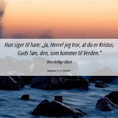 Picture 06 - Johannes 11:27 DA1871 - Hun siger til ham: „Ja, Herre! jeg tror, at du - Bible Verse Picture