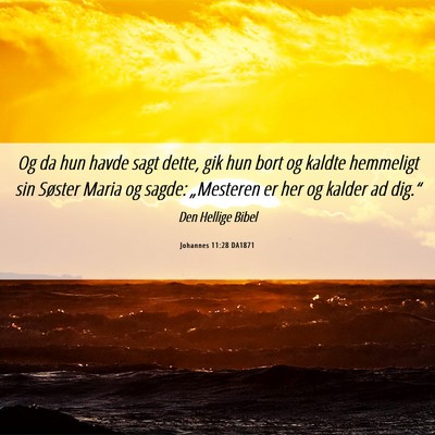 Picture 06 - Johannes 11:28 DA1871 - Og da hun havde sagt dette, gik hun bort og - Bible Verse Picture
