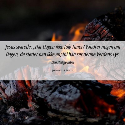 Picture 06 - Johannes 11:9 DA1871 - Jesus svarede: „Har Dagen ikke tolv Timer? - Bible Verse Picture