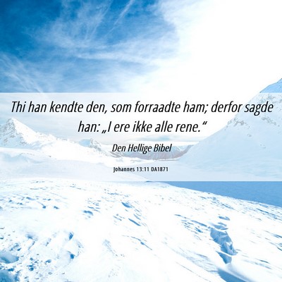 Picture 06 - Johannes 13:11 DA1871 - Thi han kendte den, som forraadte ham; derfor - Bible Verse Picture