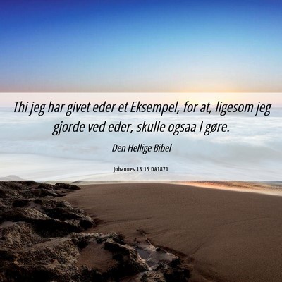 Picture 06 - Johannes 13:15 DA1871 - Thi jeg har givet eder et Eksempel, for at, - Bible Verse Picture