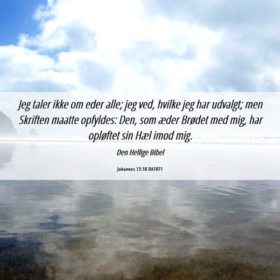 Picture 06 - Johannes 13:18 DA1871 - Jeg taler ikke om eder alle; jeg ved, hvilke jeg - Bible Verse Picture