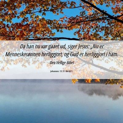 Picture 06 - Johannes 13:31 DA1871 - Da han nu var gaaet ud, siger Jesus: „Nu er - Bible Verse Picture