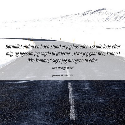 Picture 06 - Johannes 13:33 DA1871 - Børnlille! endnu en liden Stund er jeg hos eder. - Bible Verse Picture