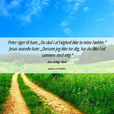 Picture 06 - Johannes 13:8 DA1871 - Peter siger til ham: „Du skal i al Evighed ikke - Bible Verse Picture