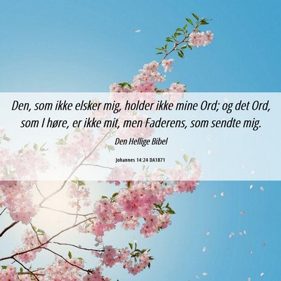 Picture 06 - Johannes 14:24 DA1871 - Den, som ikke elsker mig, holder ikke mine Ord; - Bible Verse Picture