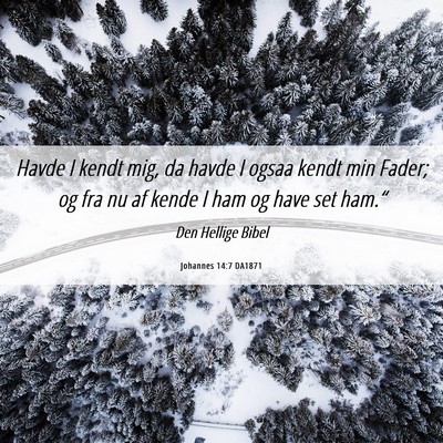 Picture 06 - Johannes 14:7 DA1871 - Havde I kendt mig, da havde I ogsaa kendt min - Bible Verse Picture