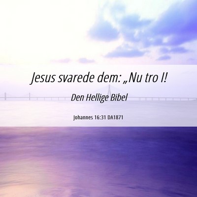 Picture 06 - Johannes 16:31 DA1871 - Jesus svarede dem: „Nu tro - Bible Verse Picture