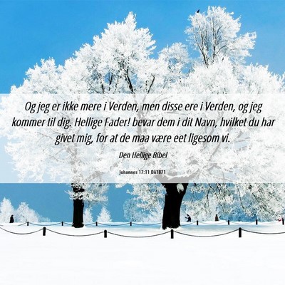 Picture 06 - Johannes 17:11 DA1871 - Og jeg er ikke mere i Verden, men disse ere i - Bible Verse Picture