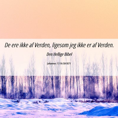 Picture 06 - Johannes 17:16 DA1871 - De ere ikke af Verden, ligesom jeg ikke er af - Bible Verse Picture