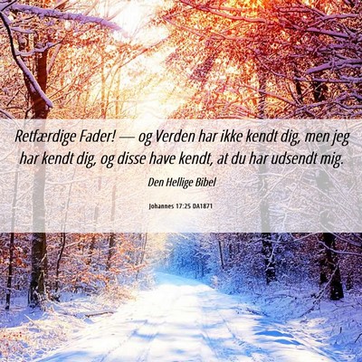 Picture 06 - Johannes 17:25 DA1871 - Retfærdige Fader! — og Verden har ikke kendt - Bible Verse Picture