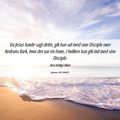 Picture 06 - Johannes 18:1 DA1871 - Da Jesus havde sagt dette, gik han ud med sine - Bible Verse Picture