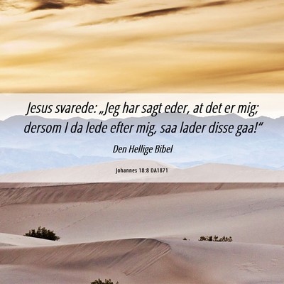 Picture 06 - Johannes 18:8 DA1871 - Jesus svarede: „Jeg har sagt eder, at det er - Bible Verse Picture
