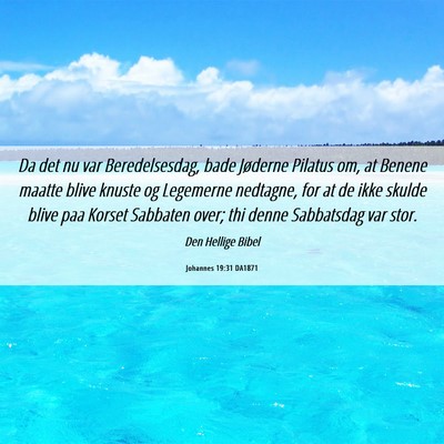 Picture 06 - Johannes 19:31 DA1871 - Da det nu var Beredelsesdag, bade Jøderne - Bible Verse Picture