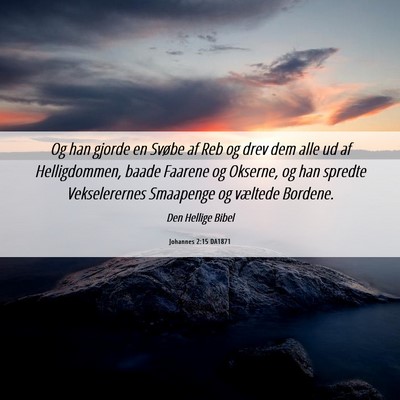Picture 06 - Johannes 2:15 DA1871 - Og han gjorde en Svøbe af Reb og drev dem alle - Bible Verse Picture