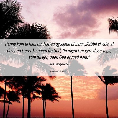 Picture 06 - Johannes 3:2 DA1871 - Denne kom til ham om Natten og sagde til ham: - Bible Verse Picture