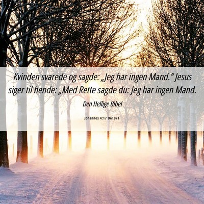 Picture 06 - Johannes 4:17 DA1871 - Kvinden svarede og sagde: „Jeg har ingen - Bible Verse Picture