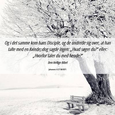 Picture 06 - Johannes 4:27 DA1871 - Og i det samme kom hans Disciple, og de undrede - Bible Verse Picture