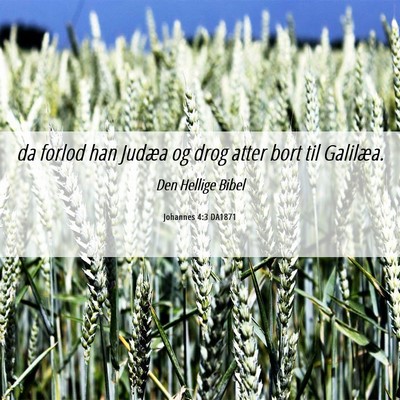 Picture 06 - Johannes 4:3 DA1871 - da forlod han Judæa og drog atter bort til - Bible Verse Picture