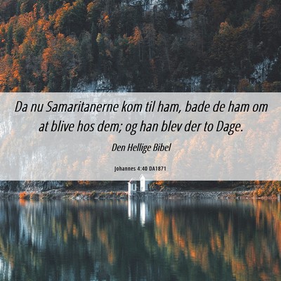 Picture 06 - Johannes 4:40 DA1871 - Da nu Samaritanerne kom til ham, bade de ham om - Bible Verse Picture