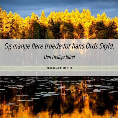 Picture 06 - Johannes 4:41 DA1871 - Og mange flere troede for hans Ords - Bible Verse Picture