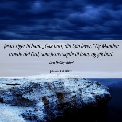 Picture 06 - Johannes 4:50 DA1871 - Jesus siger til ham: „Gaa bort, din Søn - Bible Verse Picture