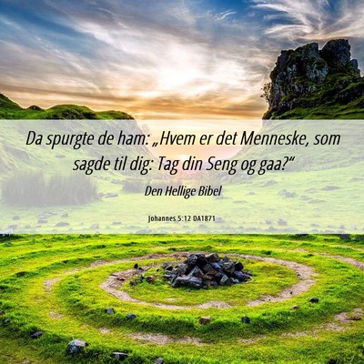 Picture 06 - Johannes 5:12 DA1871 - Da spurgte de ham: „Hvem er det Menneske, som - Bible Verse Picture