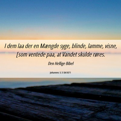 Picture 06 - Johannes 5:3 DA1871 - I dem laa der en Mængde syge, blinde, lamme, - Bible Verse Picture
