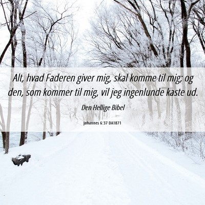 Picture 06 - Johannes 6:37 DA1871 - Alt, hvad Faderen giver mig, skal komme til mig; - Bible Verse Picture