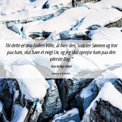 Picture 06 - Johannes 6:40 DA1871 - Thi dette er min Faders Villie, at hver den, som - Bible Verse Picture
