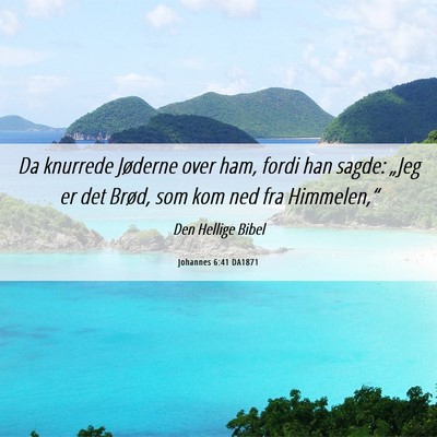 Picture 06 - Johannes 6:41 DA1871 - Da knurrede Jøderne over ham, fordi han sagde: - Bible Verse Picture