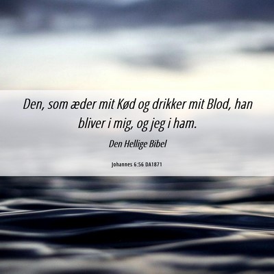 Picture 06 - Johannes 6:56 DA1871 - Den, som æder mit Kød og drikker mit Blod, han - Bible Verse Picture