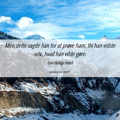 Picture 06 - Johannes 6:6 DA1871 - Men dette sagde han for at prøve ham; thi han - Bible Verse Picture