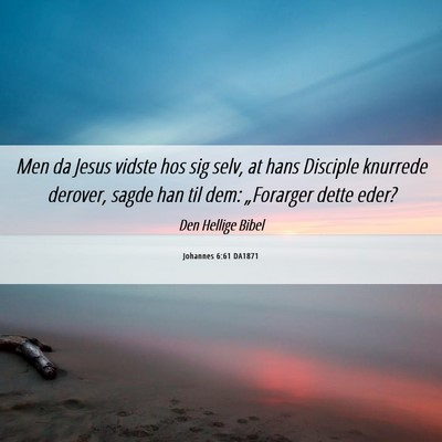 Picture 06 - Johannes 6:61 DA1871 - Men da Jesus vidste hos sig selv, at hans - Bible Verse Picture