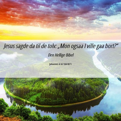 Picture 06 - Johannes 6:67 DA1871 - Jesus sagde da til de tolv: „Mon ogsaa I ville - Bible Verse Picture