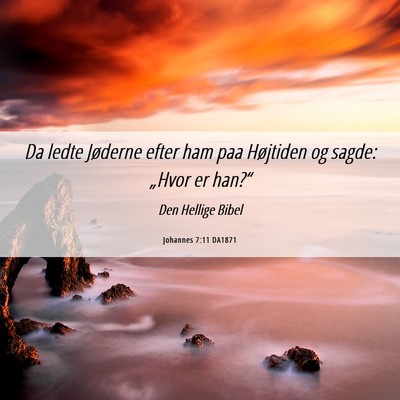 Picture 06 - Johannes 7:11 DA1871 - Da ledte Jøderne efter ham paa Højtiden og - Bible Verse Picture