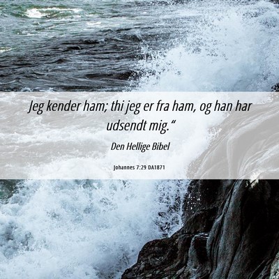 Picture 06 - Johannes 7:29 DA1871 - Jeg kender ham; thi jeg er fra ham, og han har - Bible Verse Picture