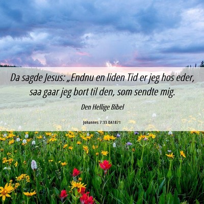 Picture 06 - Johannes 7:33 DA1871 - Da sagde Jesus: „Endnu en liden Tid er jeg hos - Bible Verse Picture