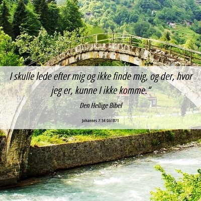 Picture 06 - Johannes 7:34 DA1871 - I skulle lede efter mig og ikke finde mig, og - Bible Verse Picture