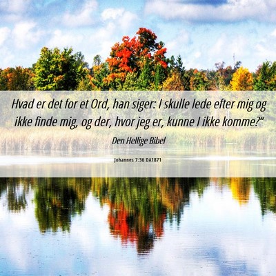 Picture 06 - Johannes 7:36 DA1871 - Hvad er det for et Ord, han siger: I skulle lede - Bible Verse Picture