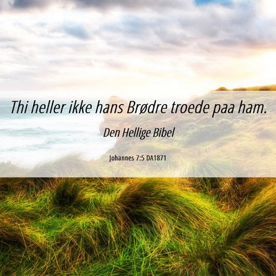 Picture 06 - Johannes 7:5 DA1871 - Thi heller ikke hans Brødre troede paa - Bible Verse Picture