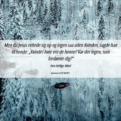 Picture 06 - Johannes 8:10 DA1871 - Men da Jesus rettede sig op og ingen saa uden - Bible Verse Picture