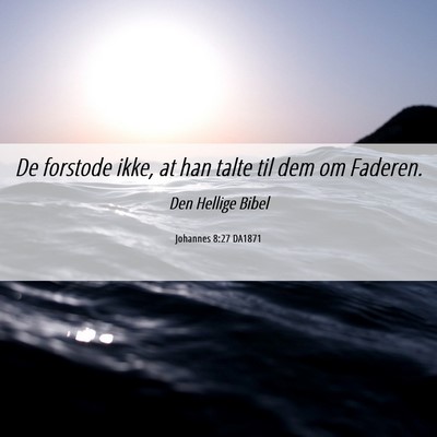 Picture 06 - Johannes 8:27 DA1871 - De forstode ikke, at han talte til dem om - Bible Verse Picture