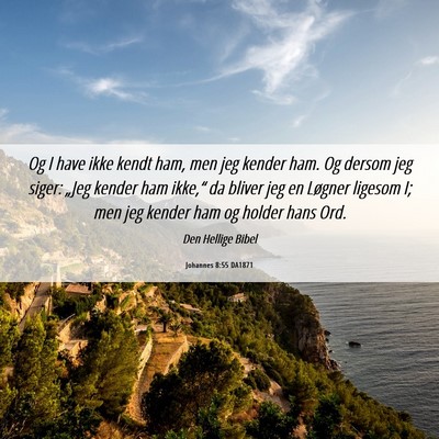 Picture 06 - Johannes 8:55 DA1871 - Og I have ikke kendt ham, men jeg kender ham. Og - Bible Verse Picture