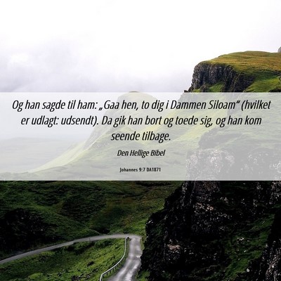 Picture 06 - Johannes 9:7 DA1871 - Og han sagde til ham: „Gaa hen, to dig i Dammen - Bible Verse Picture