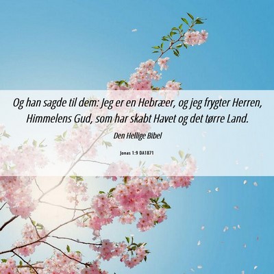 Picture 06 - Jonas 1:9 DA1871 - Og han sagde til dem: Jeg er en Hebræer, og jeg - Bible Verse Picture