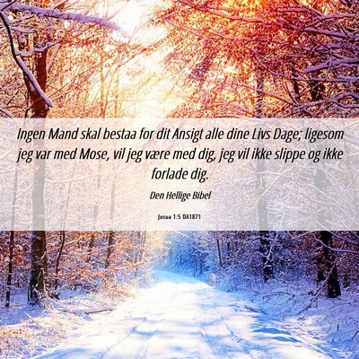 Picture 06 - Josua 1:5 DA1871 - Ingen Mand skal bestaa for dit Ansigt alle dine - Bible Verse Picture